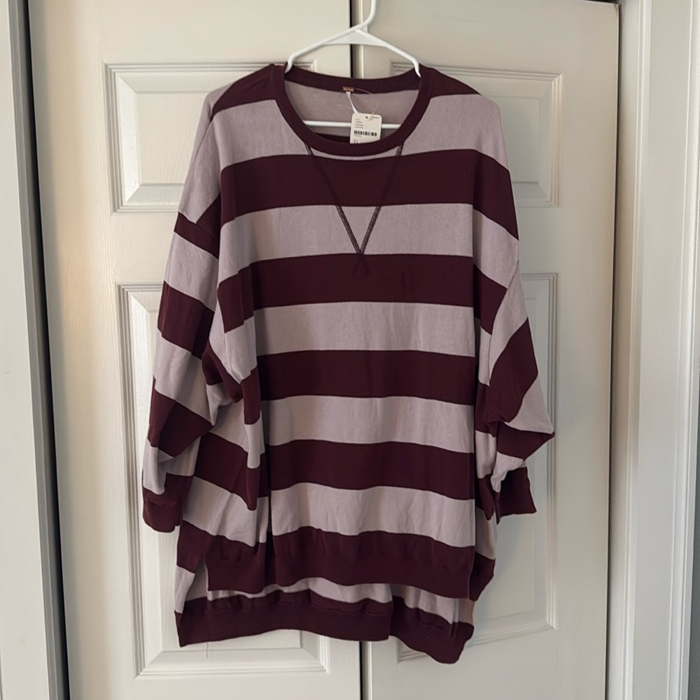 Free people 3/4 sleeve oversized pullover size M/L